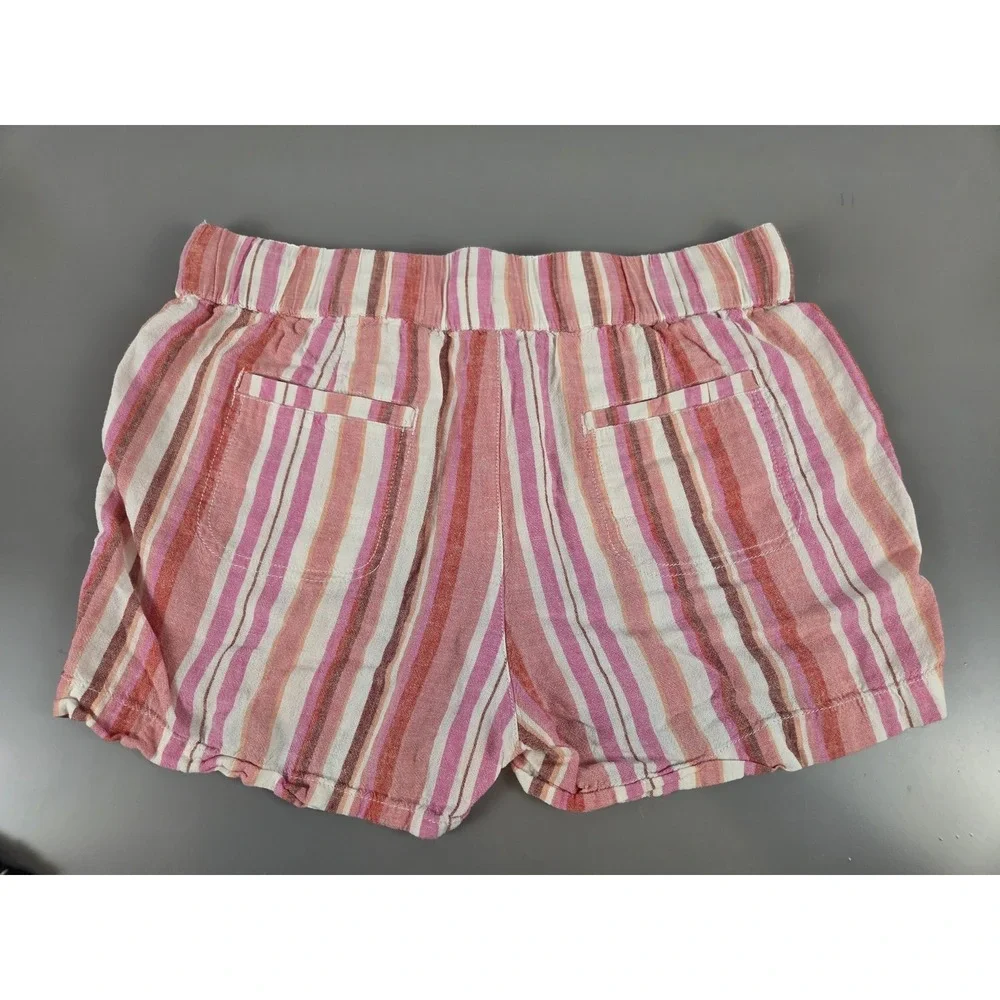 Lot of 3 Womens Sz M Linen Rayon Shorts High Waist